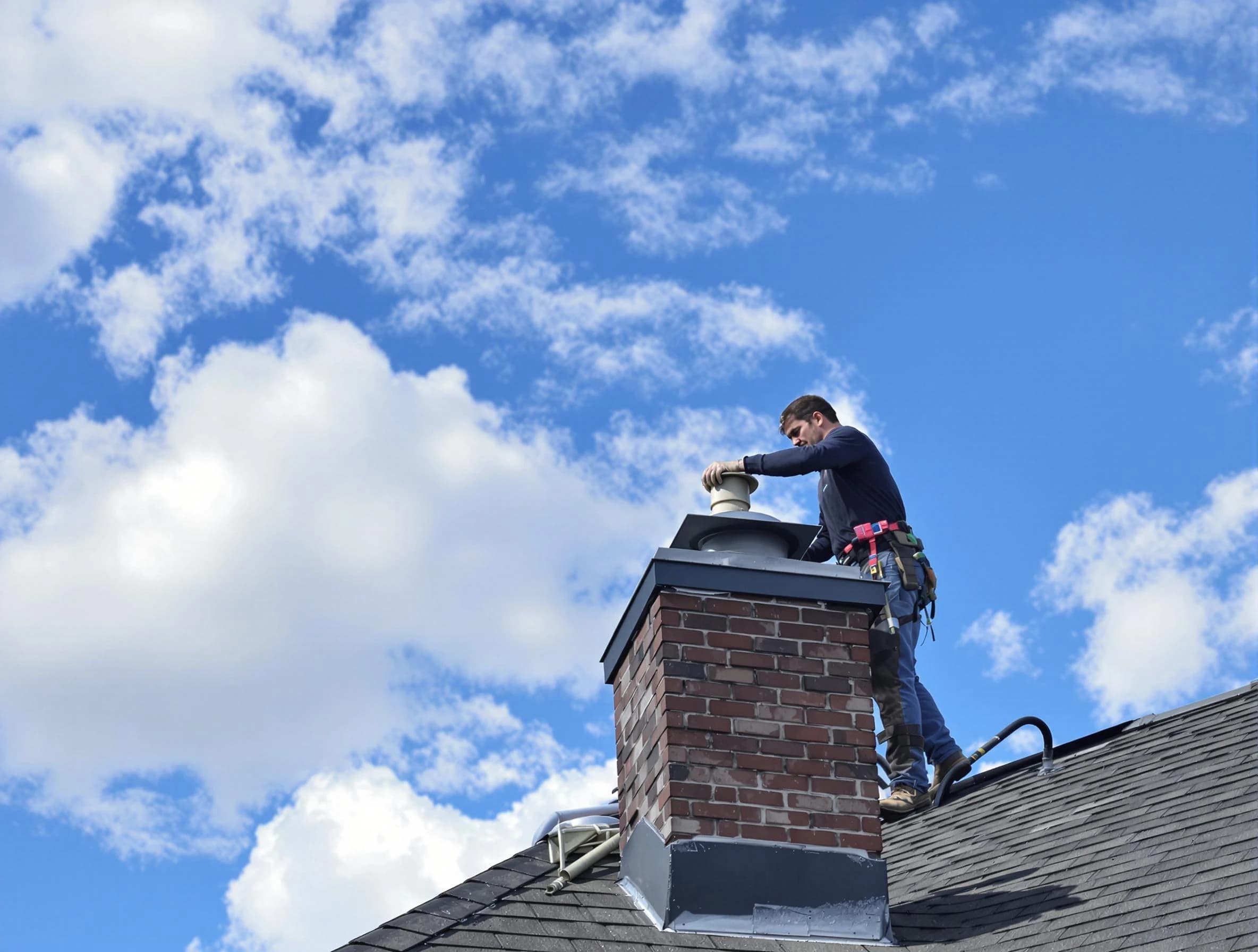 Innsbrook Chimney Sweep installing a sturdy chimney cap in Innsbrook, VA