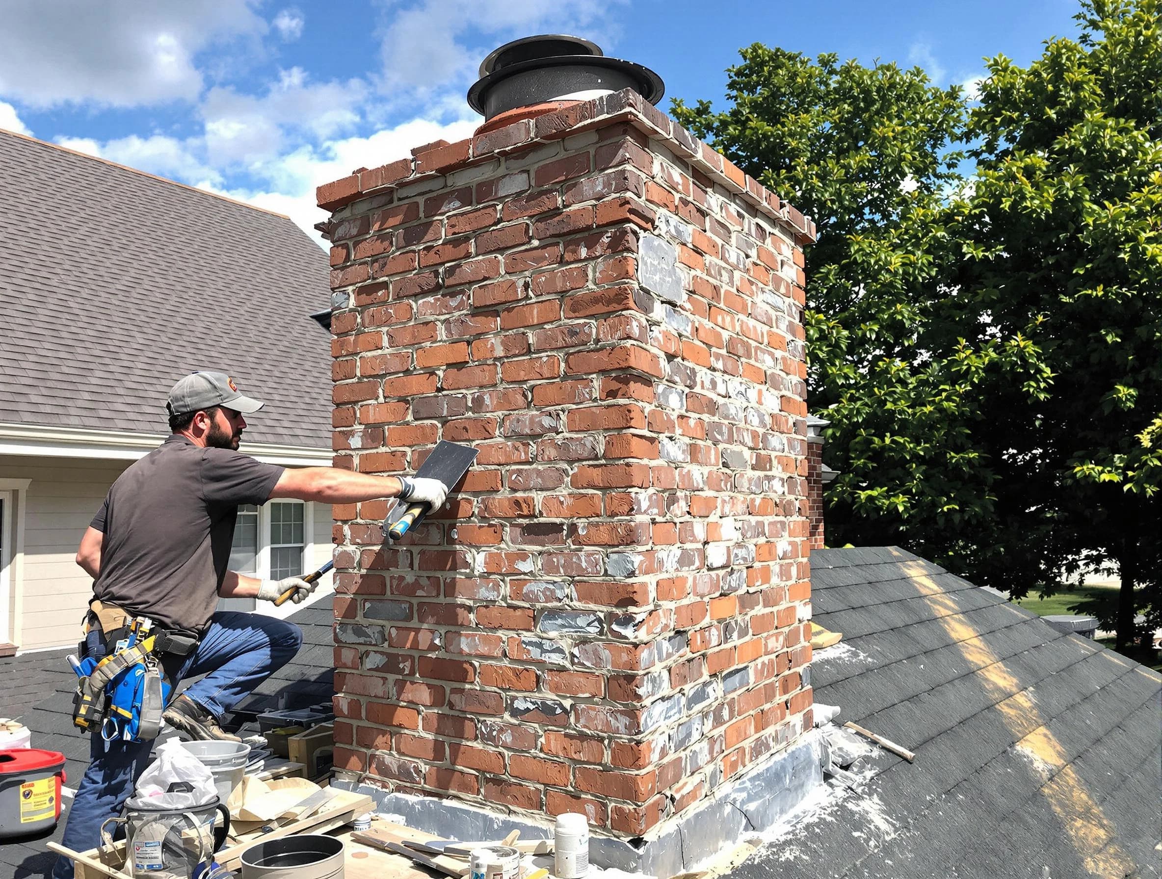 Completed chimney rebuild by Innsbrook Chimney Sweep in Innsbrook, VA