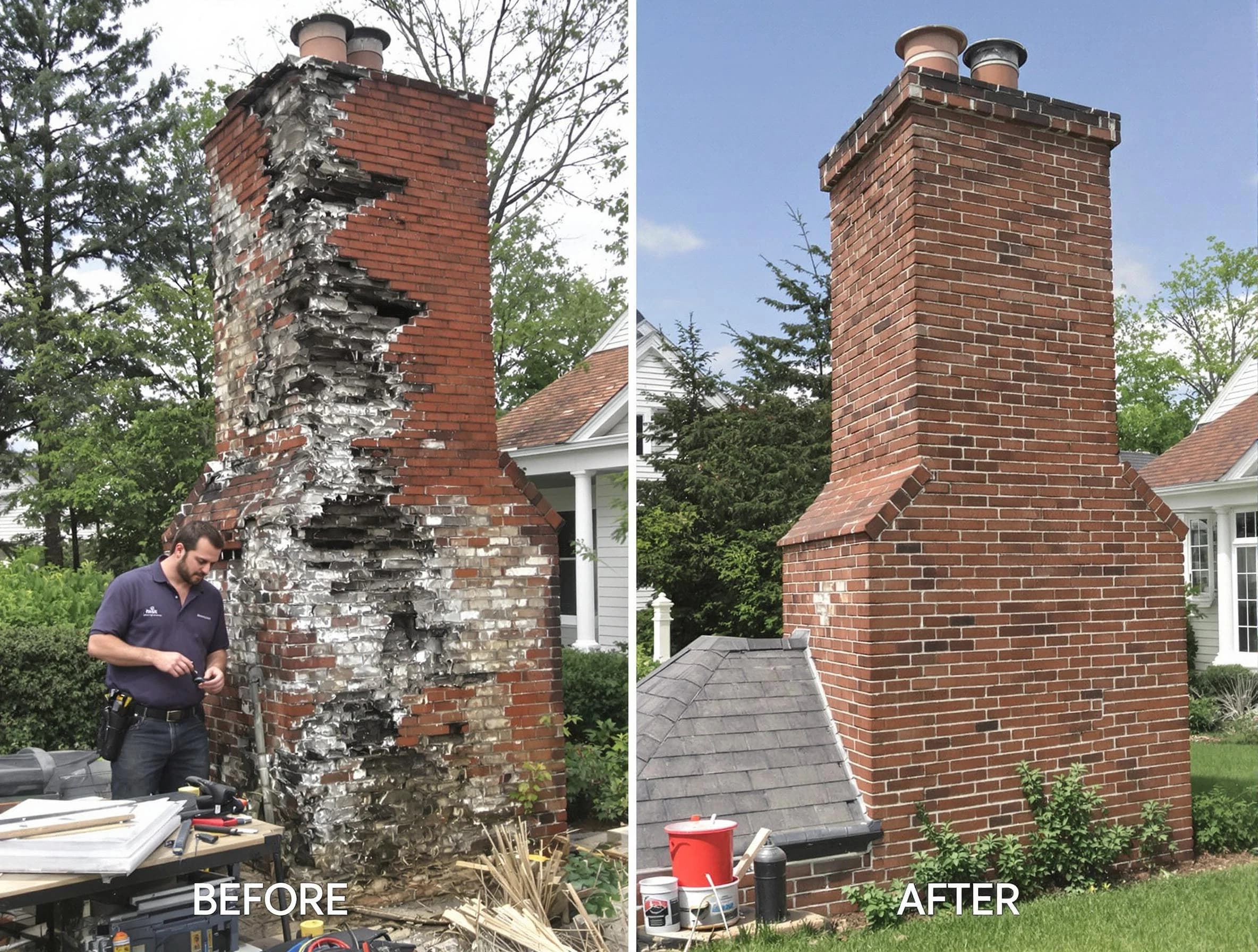 Innsbrook Chimney Sweep performing a full chimney restoration in Innsbrook, VA