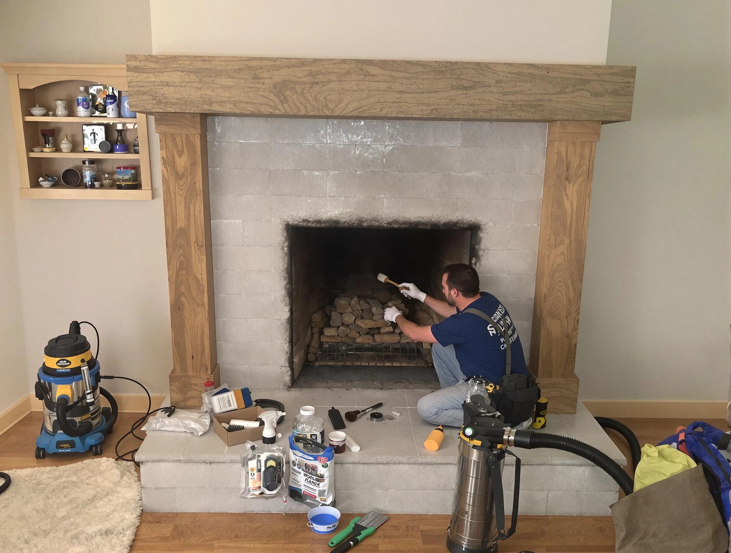 Detailed creosote removal process by Innsbrook Chimney Sweep in Innsbrook, VA