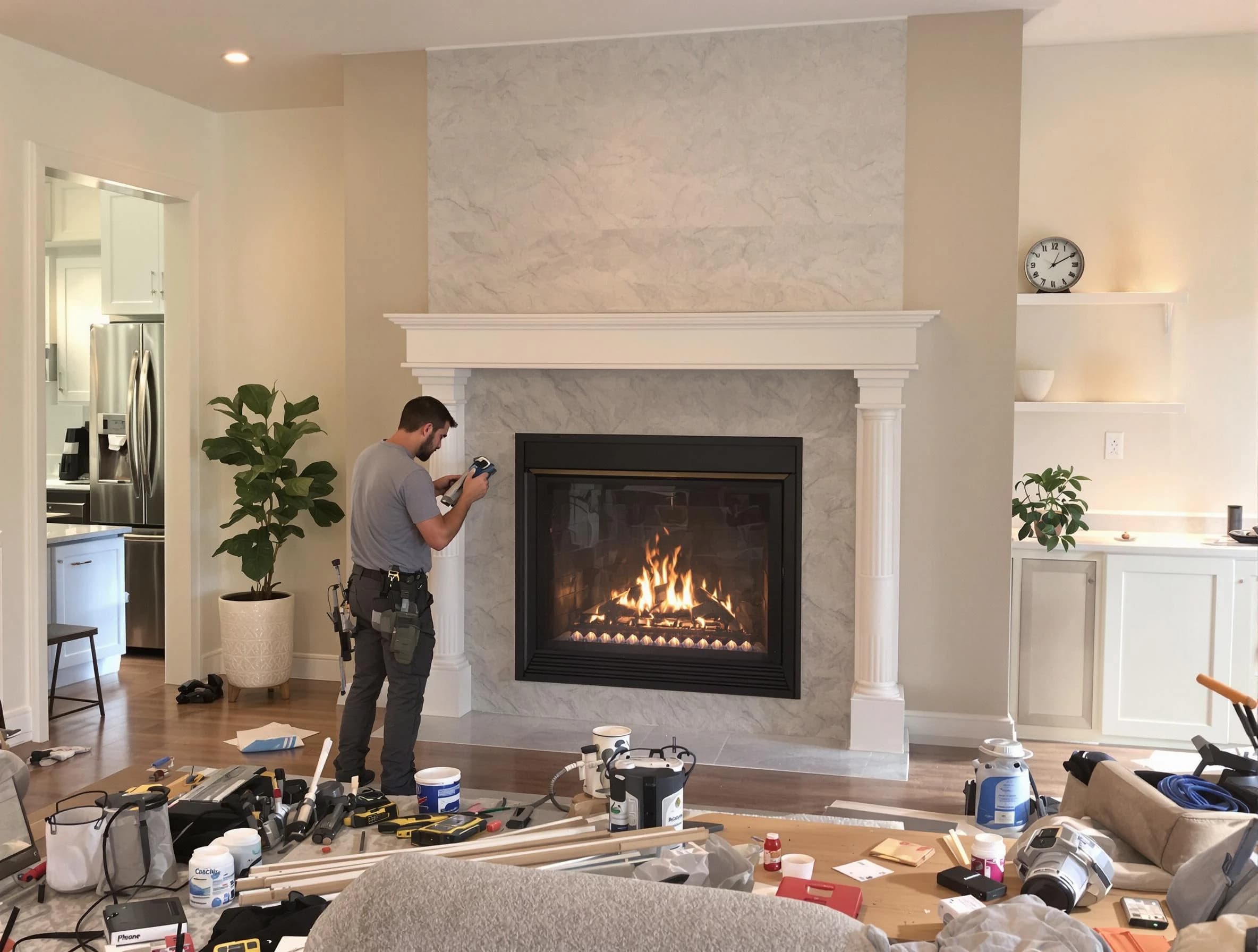 Newly installed fireplace by Innsbrook Chimney Sweep in Innsbrook, VA