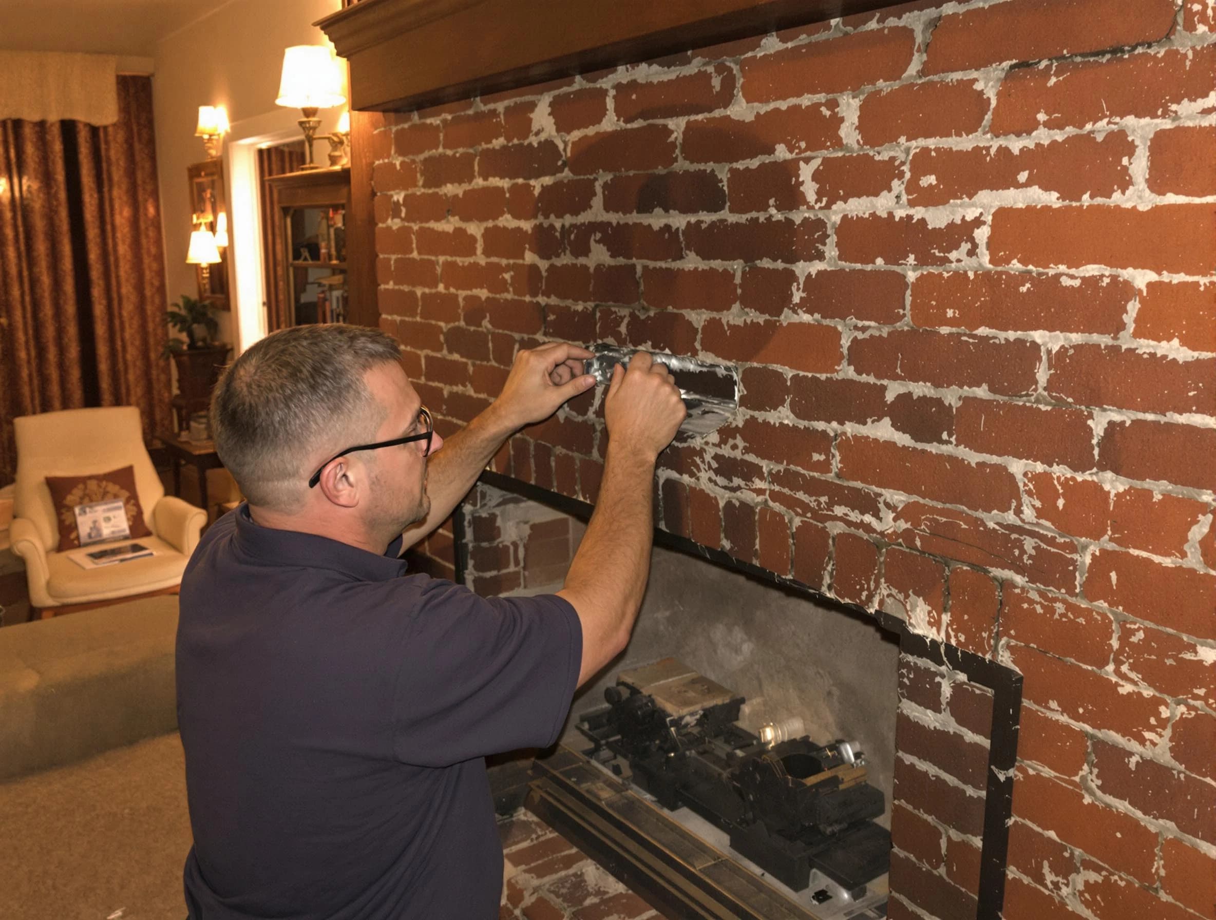 Innsbrook Chimney Sweep expert fixing a fireplace in Innsbrook, VA
