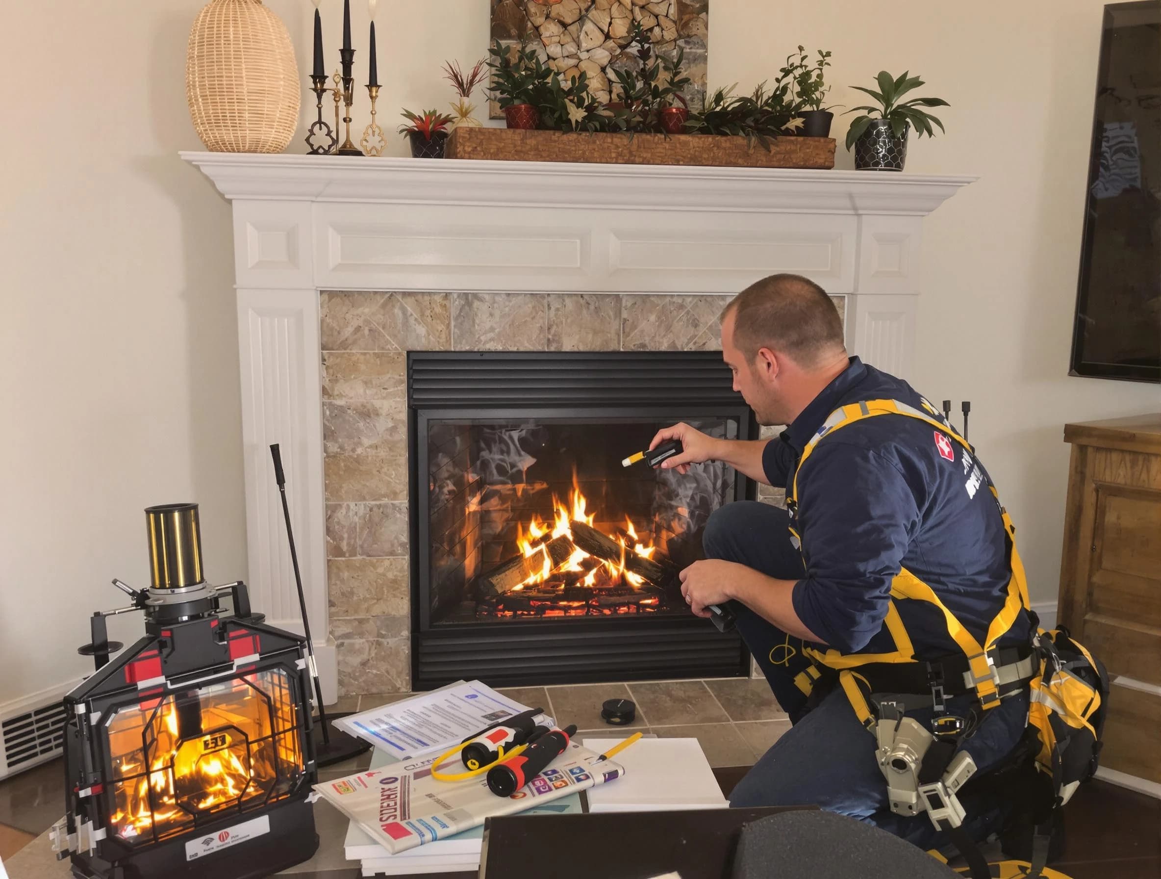 Safety-focused fireplace inspection by Innsbrook Chimney Sweep in Innsbrook, VA