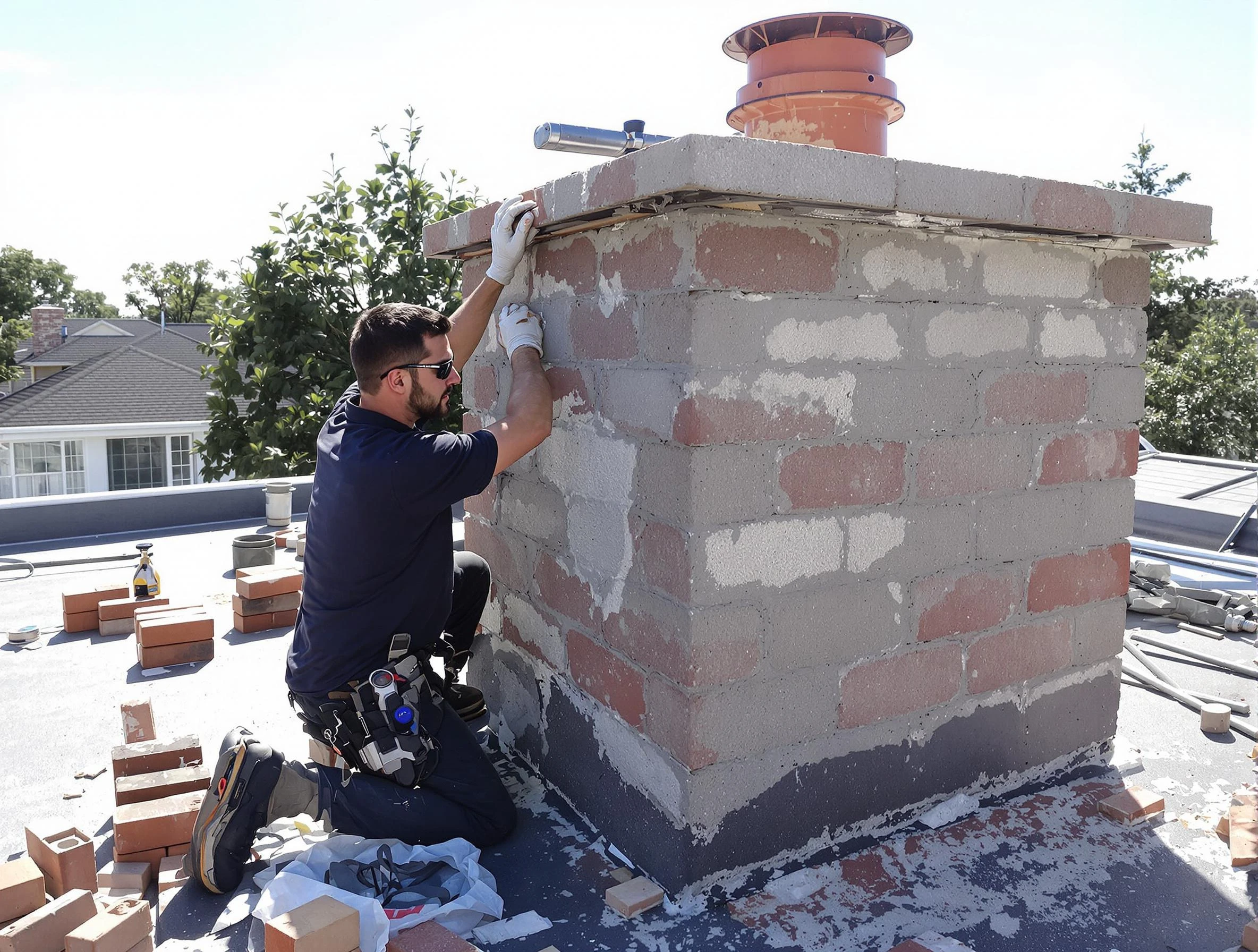 Advanced chimney repair process by Innsbrook Chimney Sweep in Innsbrook, VA