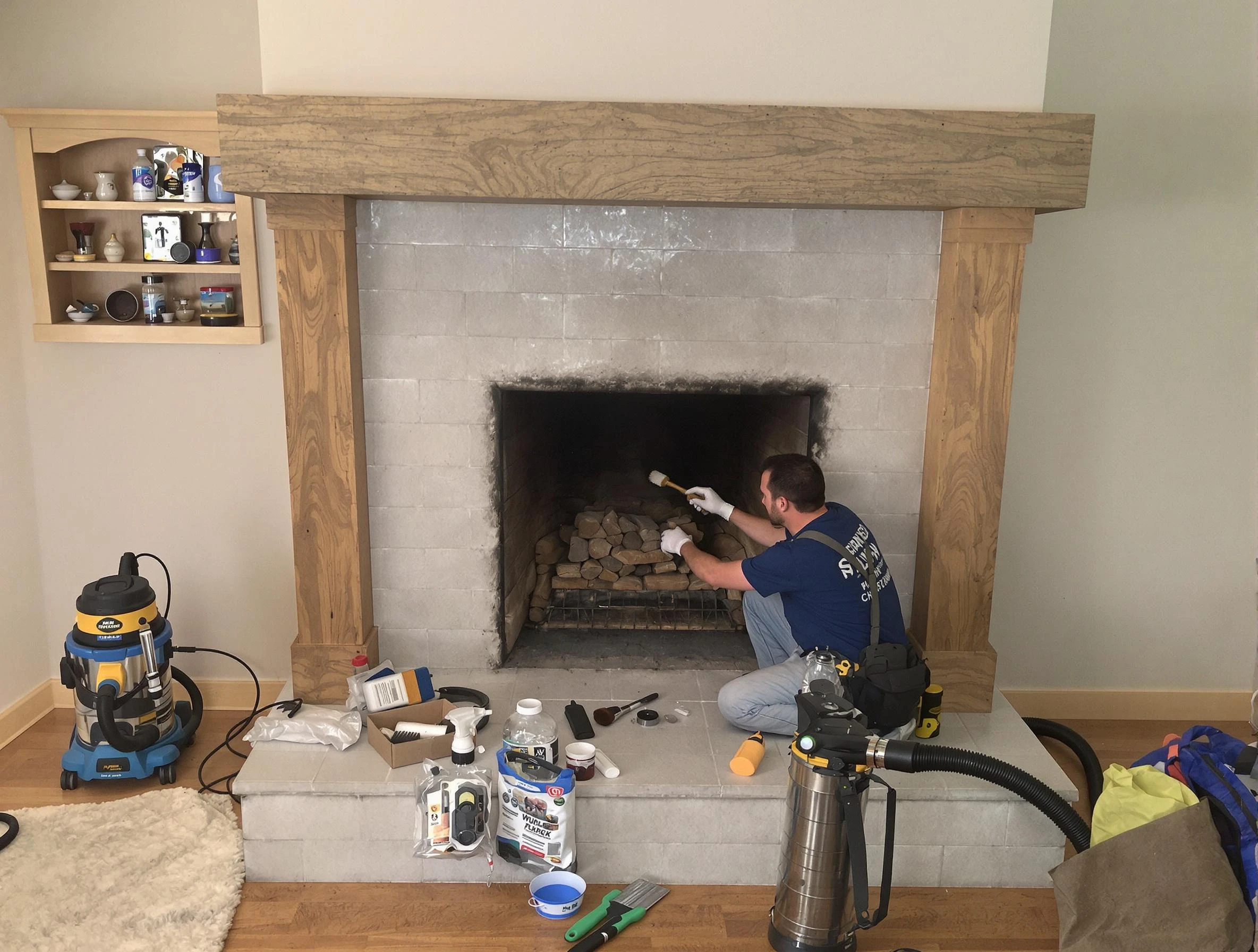 Detailed creosote removal process by Innsbrook Chimney Sweep in Innsbrook, VA