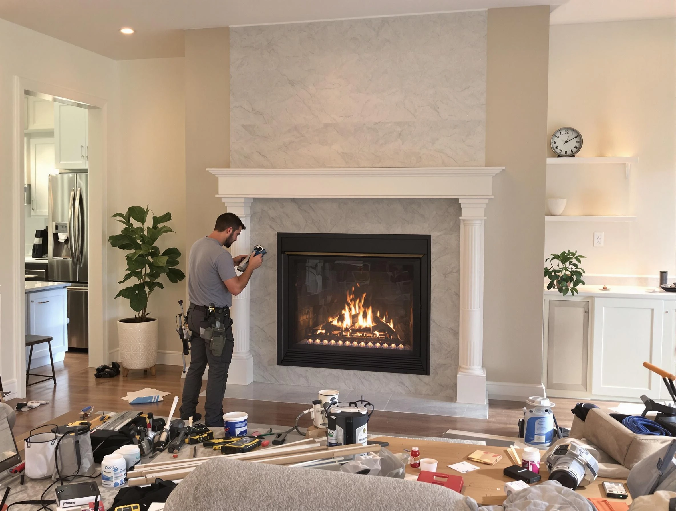 Newly installed fireplace by Innsbrook Chimney Sweep in Innsbrook, VA