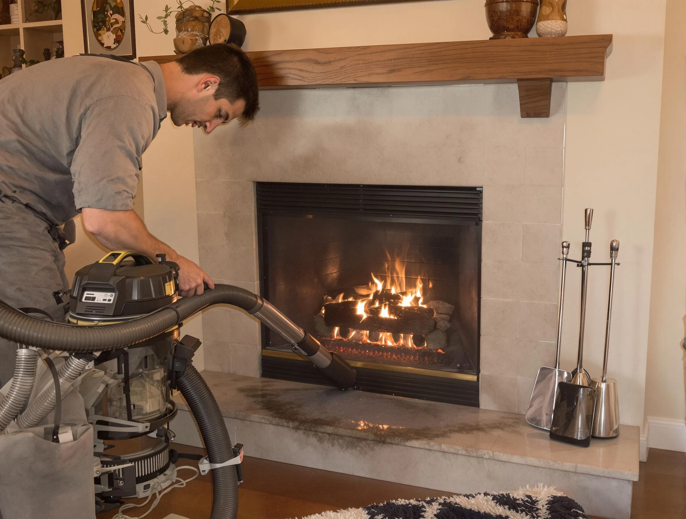 Routine fireplace upkeep by Innsbrook Chimney Sweep in Innsbrook, VA